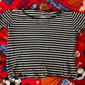 This is a black and white dressy shirt that is great for going out, so soft/cute